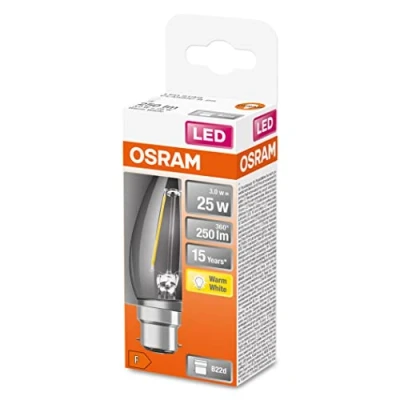 Image of OSRAM LED candle B22d Classic B 2.5 W clear