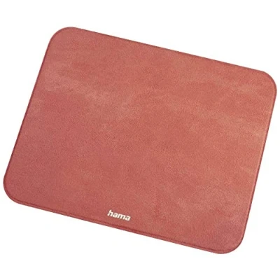 Image of Hama Velvet Computer Mouse Pad (Soft Surface, Rubber Base, for Bands, Polyester, 22 x 0.3 18 cm) Coral