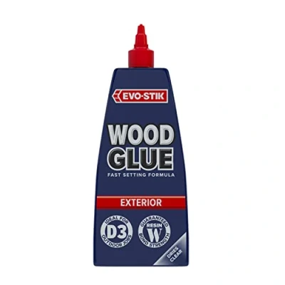 Image of EVO STIK Exterior Wood Glue D3, Weatherproof, Extra Strong, Fast Setting, Suitable For All Types, Dries Clear, 500ml