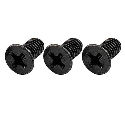Image of Musiclily Pro M5X10mm Steel Crosshead Countersunk Mounting Screws for Floyd Rose Locking Tremolo Bridge Block, Black (Set of 3)