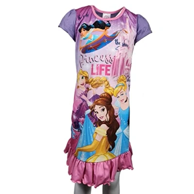 Image of Disney Princess Girls Nightie/Nightdress Cinderella, Belle, Rapunzel, Jasmine 3 4yrs Purple