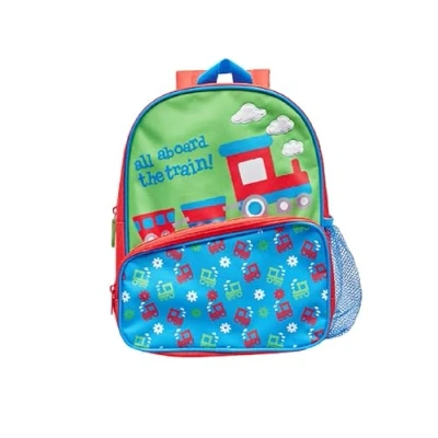 Image of William Lamb All Aboard the Train Backpack with Front Pocket Junior Boys School Rucksack Travel 31cm