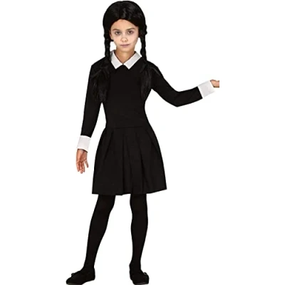 Image of Wednesday Addams Spooky Girl Girls Fancy Dress Costume Age 10 12 Years