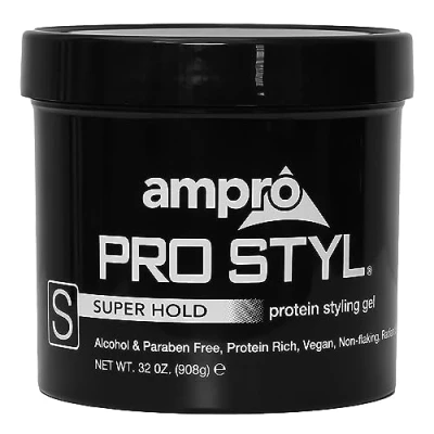 Image of Ampro Pro Styl Styling Gel Protects and Strengthens Your Strands Non Flaking, Alcohol Free, Vegan Formula Flexible, Touchable Hold for All Hair Textures Super 32 oz