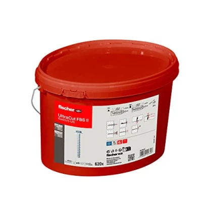 Image of fischer UltraCut FBS II 6x40/5 US, Powerful Concrete Screw (Pack of 620), Galvanised, in Practical Bucket