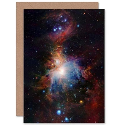 Image of Wee Blue Coo GREETINGS CARD BIRTHDAY GIFT SPACE INFRARED VIEW ORION NEBULA