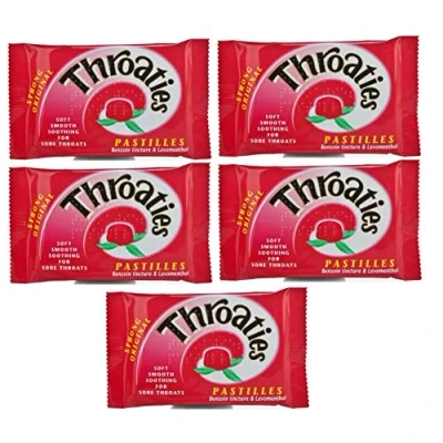 Image of Throaties Strong Original Pastilles for Soft Soothing with Honey &amp; Menthol X 5
