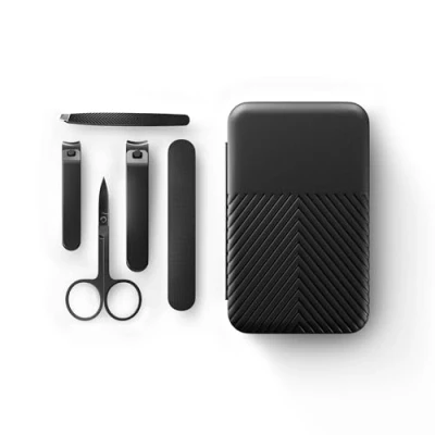 Image of MANSCAPED® Shears 3.0, 5 Piece Precision Men’s Nail Grooming Travel Kit, Stainless Steel Manicure Set with Fingernail &amp; Toenail Clippers, File, Slant Tip Tweezers, Cuticle Scissors, Case
