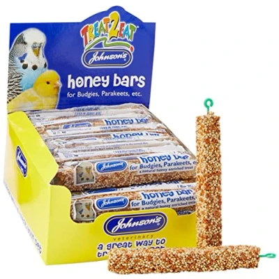 Image of Johnsons Bulk Box Treat 2 Eat Budgie/Parakeet Honey Bars 1x40