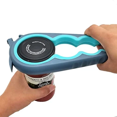 Image of Adems Jar Opener Bottle and Ring Pull Can for Weak Hands, Arthritis Elderly Children, Blue