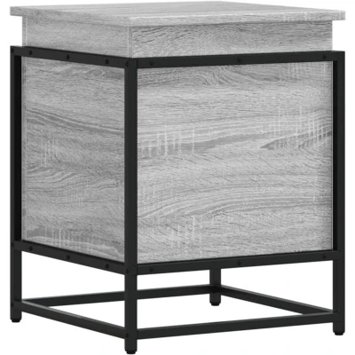 Image of vidaXL Storage Box with Lid Grey Sonoma 40x40x51.5 cm Engineered Wood