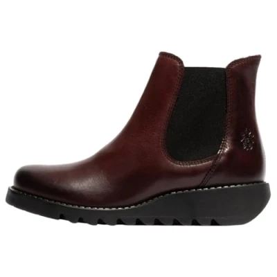 Image of Fly London Women&#039;s SALV195FLY Ankle Boot, Wine (Black Elastic), 6 UK