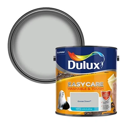 Image of Dulux 403201 Easycare Washable &amp; Tough Matt Emulsion Paint For Walls And Ceilings Goose Down 2. 5 Litres