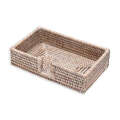 Image of Caspari Rattan Paper Guest Towel Holder, White