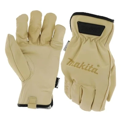 Image of Makita P 84626 Cow Driver Leather Gloves, Size Medium