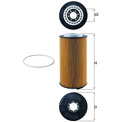 Image of 51055010011, 51055010018, 51055040118 Oil Filter MAHLE ORIGINAL OX 1097D Insert MAN: TGX