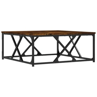 Image of vidaXL Coffee Table Smoked Oak 70x70x30 cm Engineered Wood