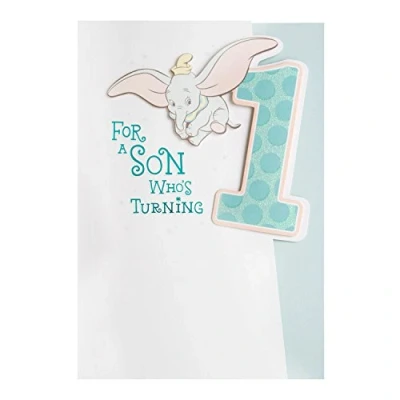Image of Hallmark Dumbo 1st Birthday Card &quot;for Son&quot; Medium