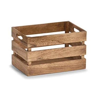 Image of Zeller 15165 Vintage Storage Box, Wood, Natural, Approx. 31 x 21 19 cm