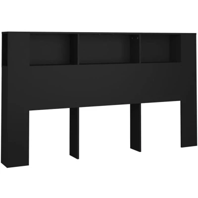 Image of vidaXL Headboard Cabinet Black 180x18.5x104.5 cm