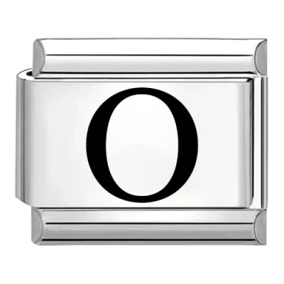 Image of Quiges 9mm Italian Style Charm Link Module Stainless Steel Laser Alphabet Letter O for Bracelets