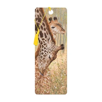 Image of 3D LiveLife Bookmark Tender Love from Deluxebase. A Giraffe with lenticular Artwork Licensed Renowned Artist Beth Hoselton