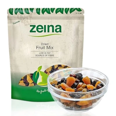 Image of Zeina Dried Fruit Mix for Healthy Snacking with Resealable Zip (1Kg) Mixed Vegan Sweet Fruits including Jumbo Flame Raisins, Cranberries, Whole Apricots, and Mango