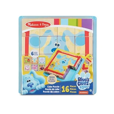 Image of Melissa &amp; Doug Blue&#039;s Clues You Wooden Cube Puzzle Puzzles Age 3+ Gift for Boy or Girl