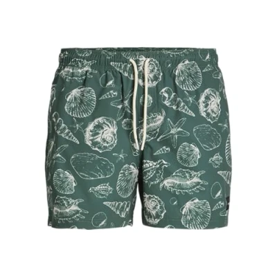 Image of JACK &amp; JONES Men&#039;s Jpstmaui Jjswim Mature AOP AKM Sn, Mallard Green, M