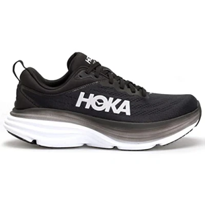 Image of HOKA Bondi 8 Neutral running shoes, Men&#039;s, Size: 9, Black/white Textile/synthetics