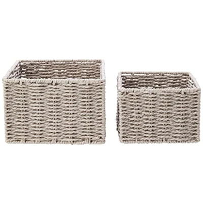 Image of Zeller Storage Basket, Grey, 2 Piece
