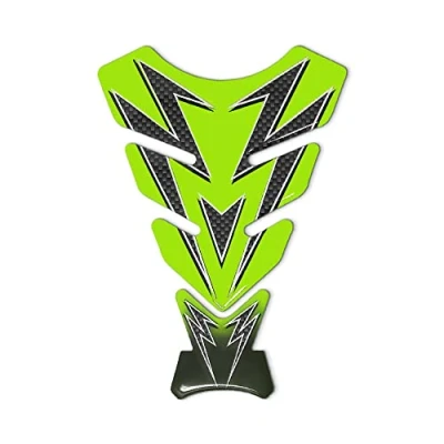 Image of Quattroerre 18230 3D Tank Protection for Motorcycle, Colours, Kawasaki Green and Carbon