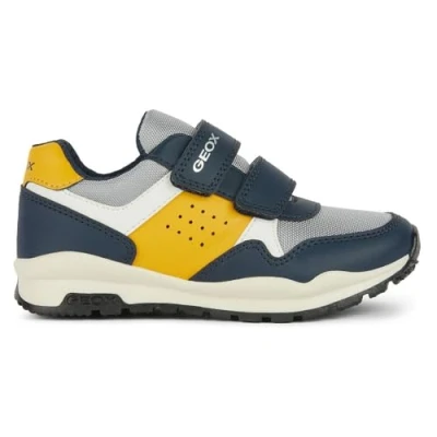 Image of Geox J Pavel A Sneaker, Navy Ochre Yellow, 7 UK Child