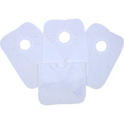 Image of *Multibuy* Pack of 12 White Cotton Popover Bibs