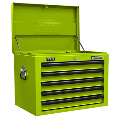 Image of Sealey Superline Pro Topchest 5 Drawer with Ball Bearing Slides Green/Black