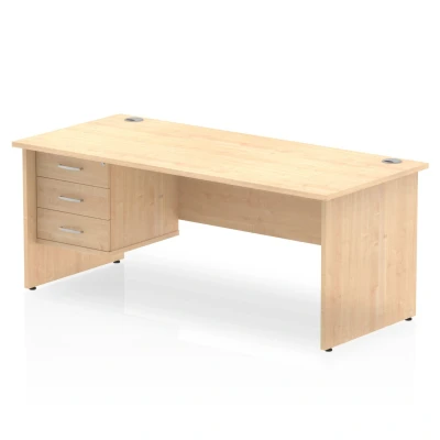 Image of Impulse 1800 Rectangle Panel End Leg Desk Maple 1 x 3 MI002483