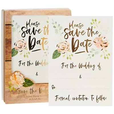 Image of CLUB GREEN 25 Save The Date Cards and Kraft ENVELOPES, Multi, 13 x 12 17 cm