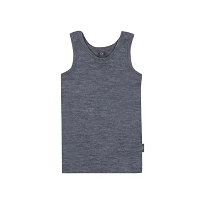 Image of DILLING Children&#039;s Tunic Organic Merino Wool Blue Granite Melange 9 10 Years