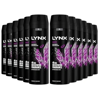 Image of Lynx XL Body Spray 48 Hours High Definition Men&#039;s Fragrance Protect from Sweat and Odour with the Unique Scent Masculine Deodorant for Men, 200ml (Excite, Buy 12)