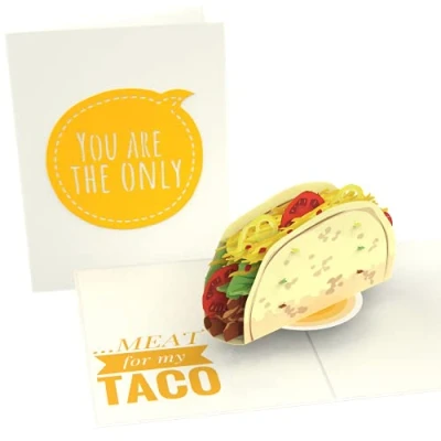 Image of PopLife Naughty Taco 3D Pop Up card Funny Gift for Husband or Boyfriend Sexy Valentine&#039;s Day Card, Inappropriate Birthday Him, Father&#039;s from Wife, Anniversary Surprise