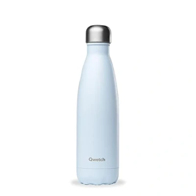 Image of Qwetch Insulated Originals Bottle Pastel Blue 500ml Stainless Steel 24h Cold and 12h Hot Waterproof, BPA Free &amp; Reusable