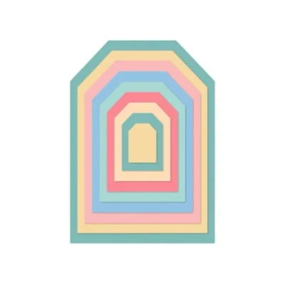 Image of Craftelier Essential Dies Set for Scrapbooking and Crafts Creations Tag Shape Approximate Size Between 6 x 4.2 cm 17.5 12.5