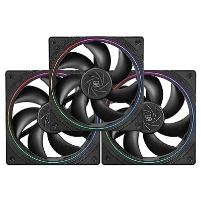 Image of Thermalright TL S12 CPU Fan 120mm Case Cooler Comes with ARGB Lighting Effect,PC PWM Silent Computer 1500RPM Speed, Cooling Black(Black,3 Pack)