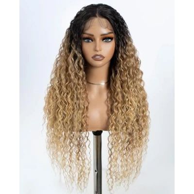 Image of Style Icon Lace Front Wig 28 Inches Curly Synthetic Baby Hair Wigs for Women Heat Resistant Fiber