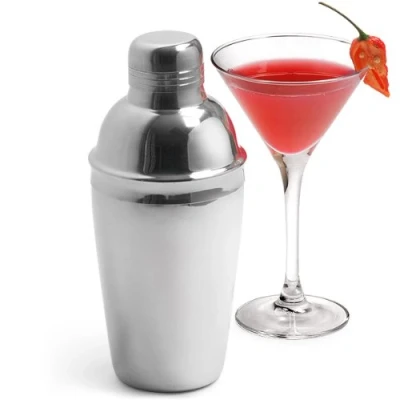 Image of bar@drinkstuff Stainless Steel Cocktail Shaker 0.5 Litre 18oz Shaker, 3 Piece Cobbler