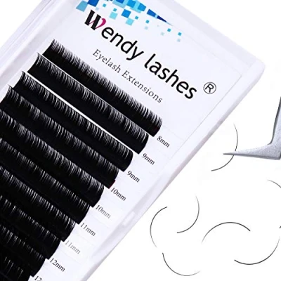 Image of Individual Classic Eyelashes D Curl 0.15mm Eyelash Extensions 8 14mm Mixed Tray Lashes 1:1 Semi Permanent Silk Lash Extensions(0.15 mix)