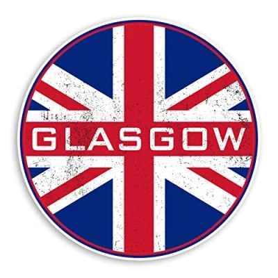 Image of 2 x 10cm Glasgow Scotland Vinyl Stickers UK Rustic Flag Sticker Luggage #20277 (10cm Wide)
