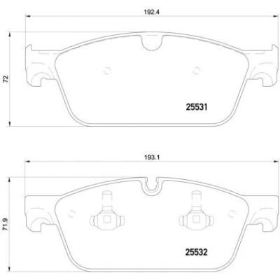 Image of 0064203720, A0064203720 Brake pad set BREMBO P 50 112 prepared for wear indicator with piston clip without accessories MERCEDES BENZ: GL, GLE Off Road