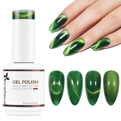 Image of Nicedeco Cat Eye Gel Nail Polish, 15ML UV/LED Soak Off Hema free, Cruelty Vegan, Art Manicure Pedicure, Salon &amp; Home Use Long Lasting Easy to Apply 315
