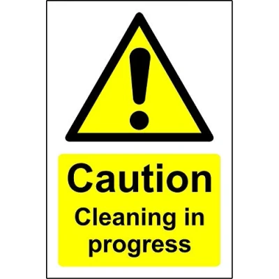 Image of Caution cleaning in progress Safety sign 3mm Aluminium 600mm x 400mm
